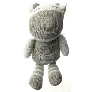 Brownlow Heirloom Baby Giraffe Lovie Rattle Gray White 13" Fabric Toddler Toy